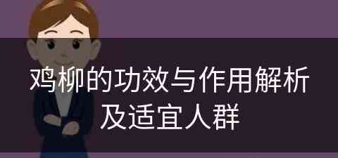 鸡柳的功效与作用解析及适宜人群